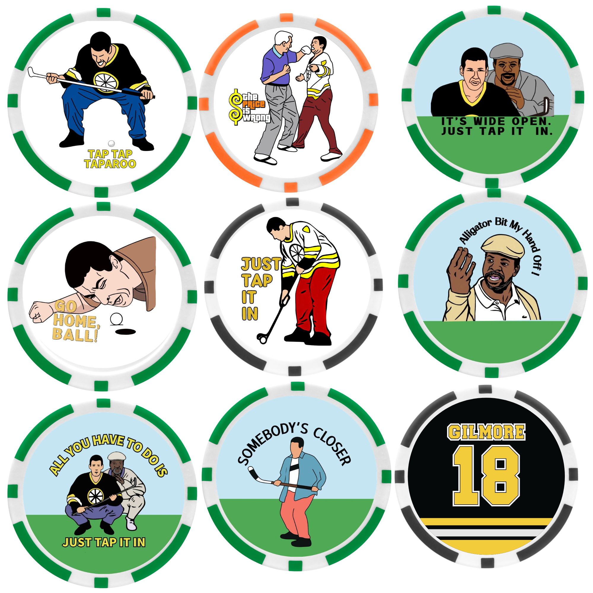 9 counts EA ABS Golf Poker Bal - Ball Marker Set recension och pris
