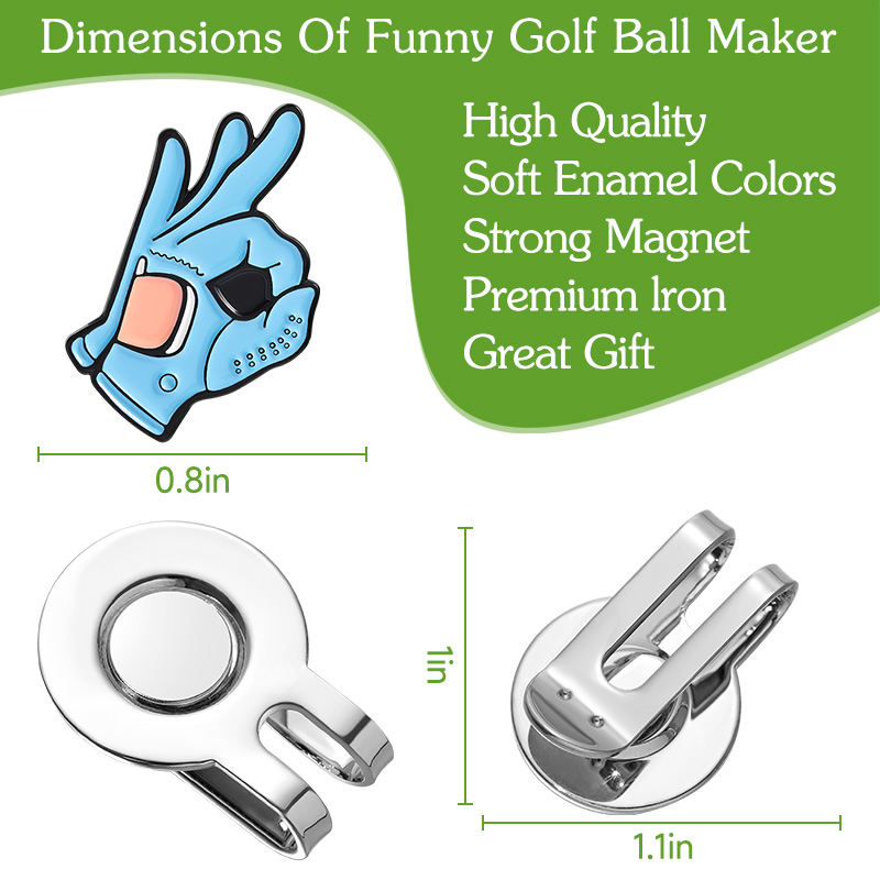 OK Sign Golf Hat Clip Ball Mar - Ball Marker Set recension och pris