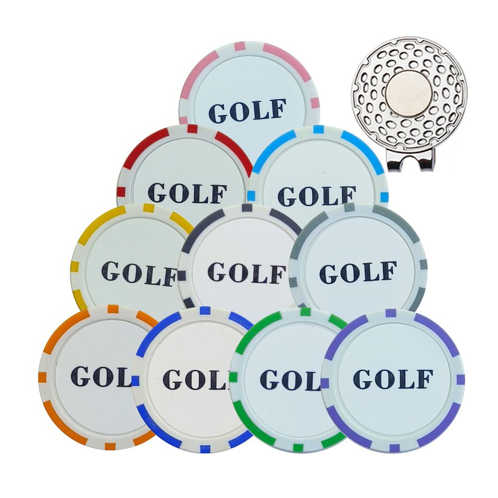 10Pcs Golf Ball Marker With Go - Ball Marker Set recension och pris