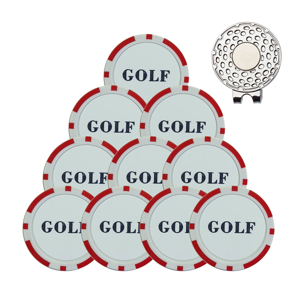 10Pcs Golf Ball Marker With Go - Ball Marker Set recension och pris